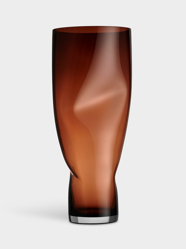 Squeeze vase smokey brown 340mm